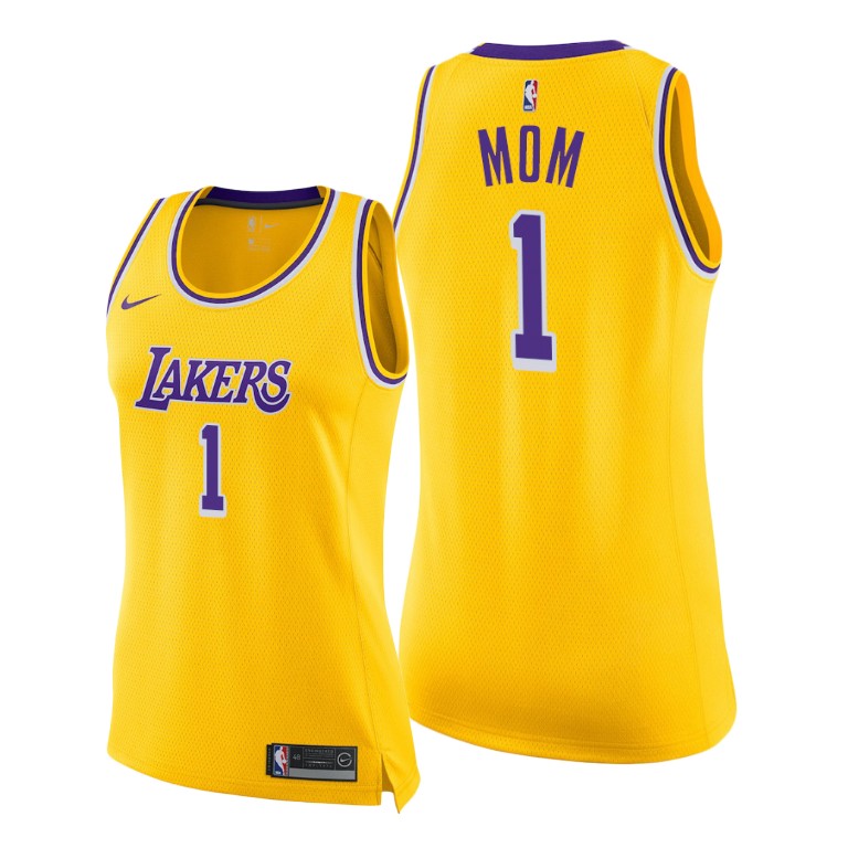 Women's Los Angeles Lakers NBA 2021 Mother's Day Gold Basketball Jersey CQT3683AL